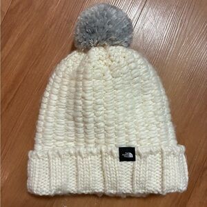 The North Face Beanie with Gray Pom Youth/junior
